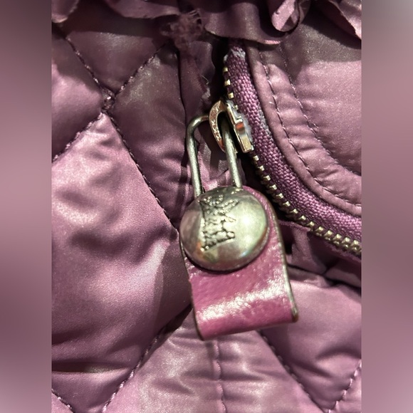 Juicy Couture Vintage Large Purple Quilted Bag with Removable Strap 17”x12” - Picture 7 of 16